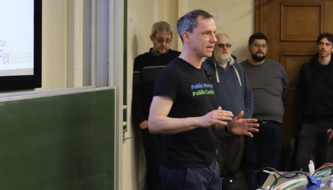 Nicolas speaking at FOSDEM 2026